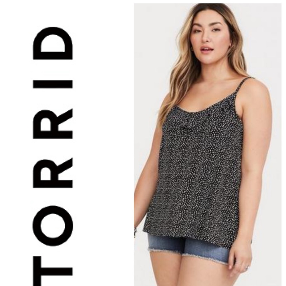 TORRID Womens Super Soft Dotted Ruffle Cami Tank Top Scattered Dot 00/Medium